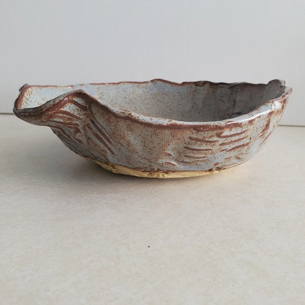 Empty Bowls Pottery Bowl Blue Brown Speckled Glazed Studio Art Pottery Small